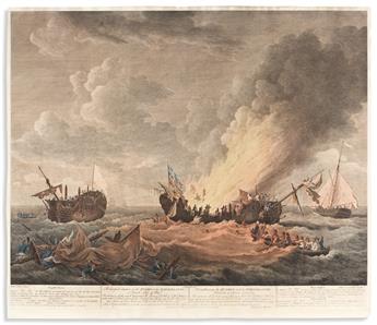 (REVOLUTION.) Fittler & Lerpinière, engravers; after Paton. Pair of naval views, including the great victory of John Paul Jones.